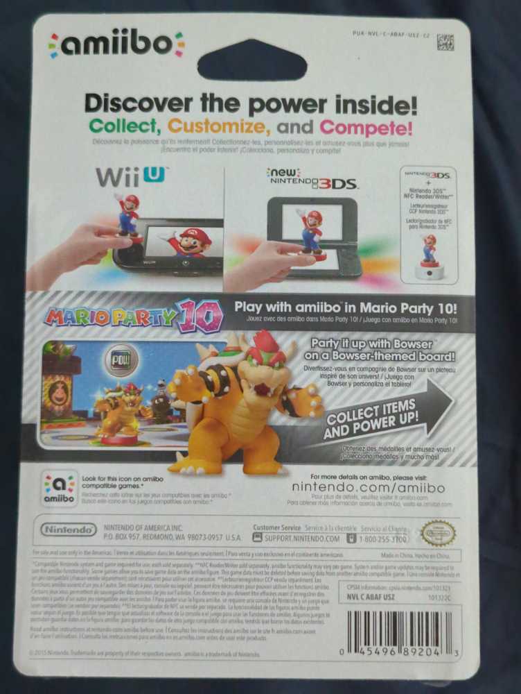 Bowser - Nintendo (Amiibo - Super Mario Bros.) action figure collectible [Barcode 045496892043] - Main Image 3