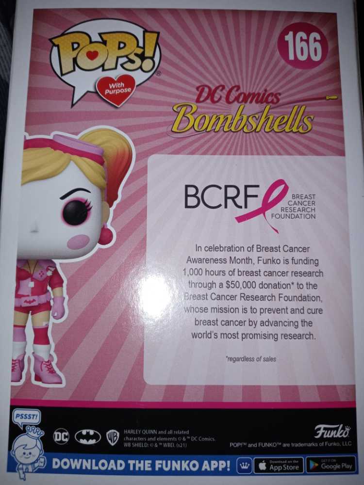 DC Bombshells: Harley Quinn - Breast Cancer Awareness - Funko (DC Funko Pops!) action figure collectible [Barcode 889698585002] - Main Image 2