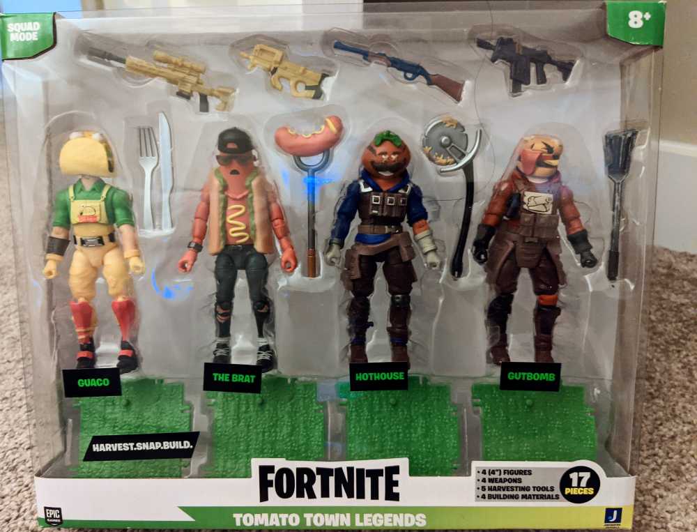 Fortnite Squad Mode Tomatotown Legends - Jazwares (Fortnite 4” Figure Collection) action figure collectible [Barcode 191726405917] - Main Image 2
