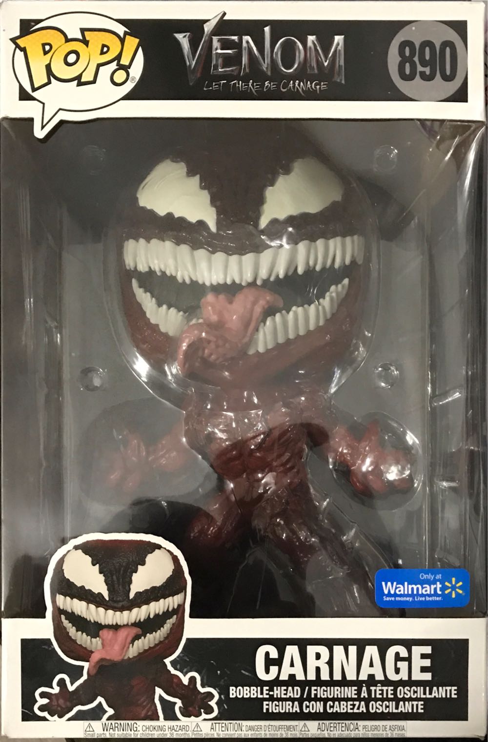Carnage(Venom Let There Be Carnage) - Funko Pop 890 Walmart Exclusive - Funko Jumbo action figure collectible [Barcode 889698567565] - Main Image 2