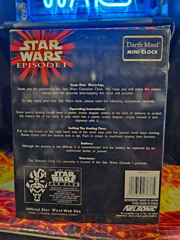 Misc Darth Maul Mini Clock  (1999-2000 Episode I) action figure collectible [Barcode 049353276335] - Main Image 2