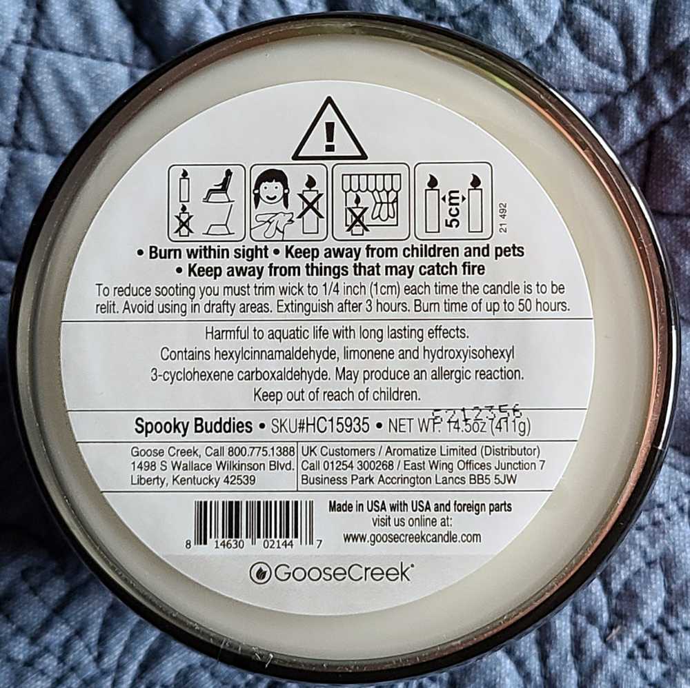 CANDLE: Halloween Goose Creek Spooky Buddies 2021 - Goose Creek Candle (Halloween Candle) action figure collectible [Barcode 814630021447] - Main Image 2