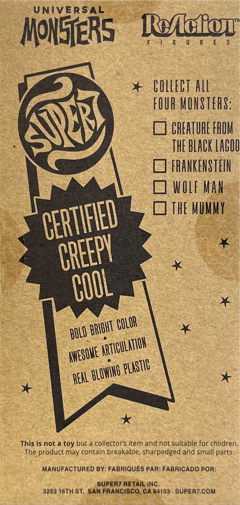 Frankenstein GID Super 7 Reaction Green And Pink - Super 7 action figure collectible [Barcode 840049816350] - Main Image 2