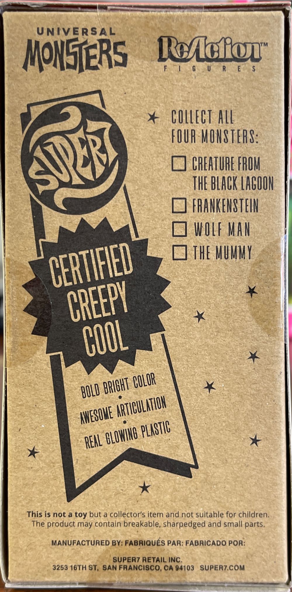 CFTBL Reaction Super 7 : Yellow And Purple (glows In the dark) - Super 7 (ReAction) (Universal Monsters) action figure collectible [Barcode 840049816343] - Main Image 2