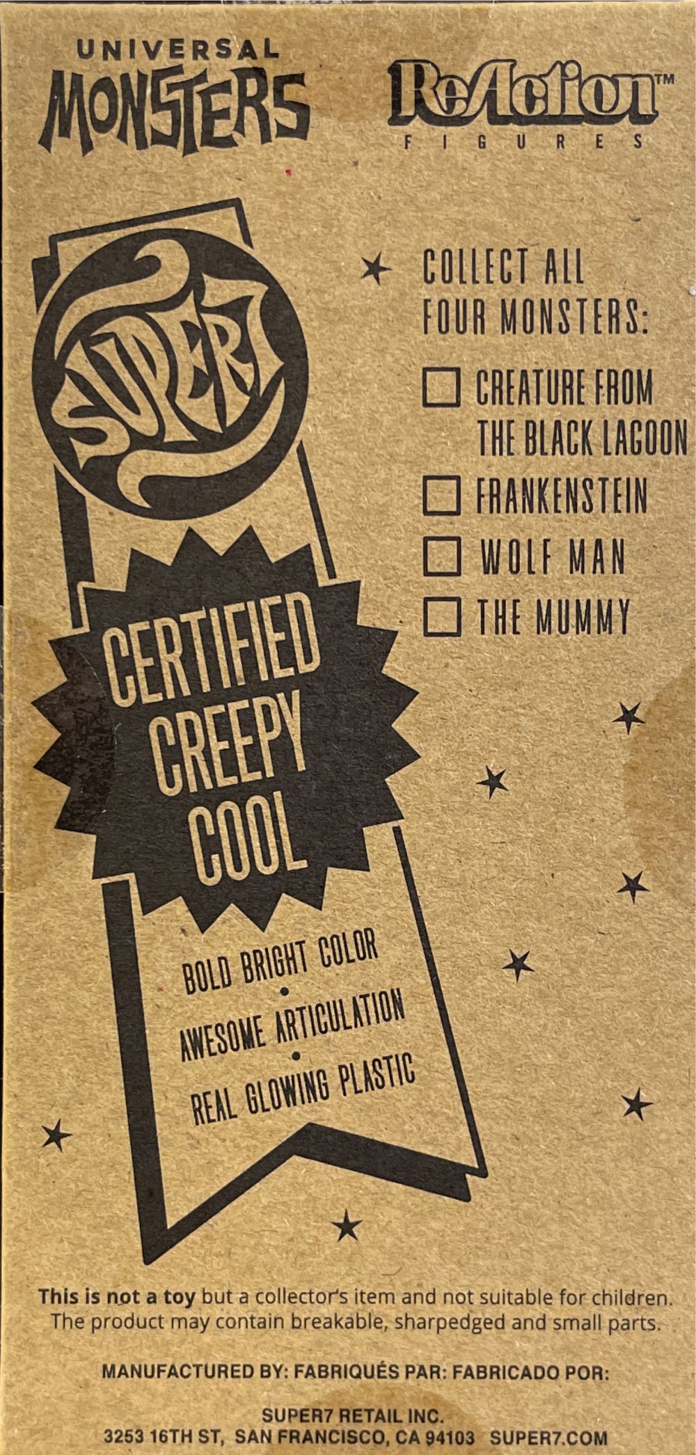 Reaction: The Mummy (GITD)  Green Face/Hands - Super 7 action figure collectible [Barcode 840049816367] - Main Image 2