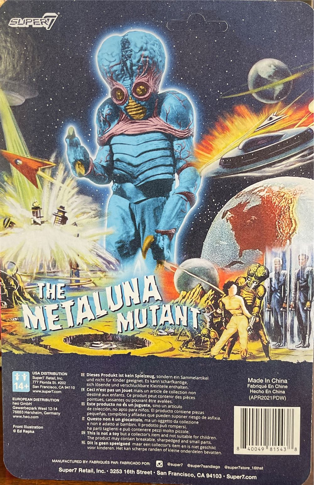 Reaction: Metaluna Mutant (GID) - Super 7 action figure collectible [Barcode 840049815438] - Main Image 2