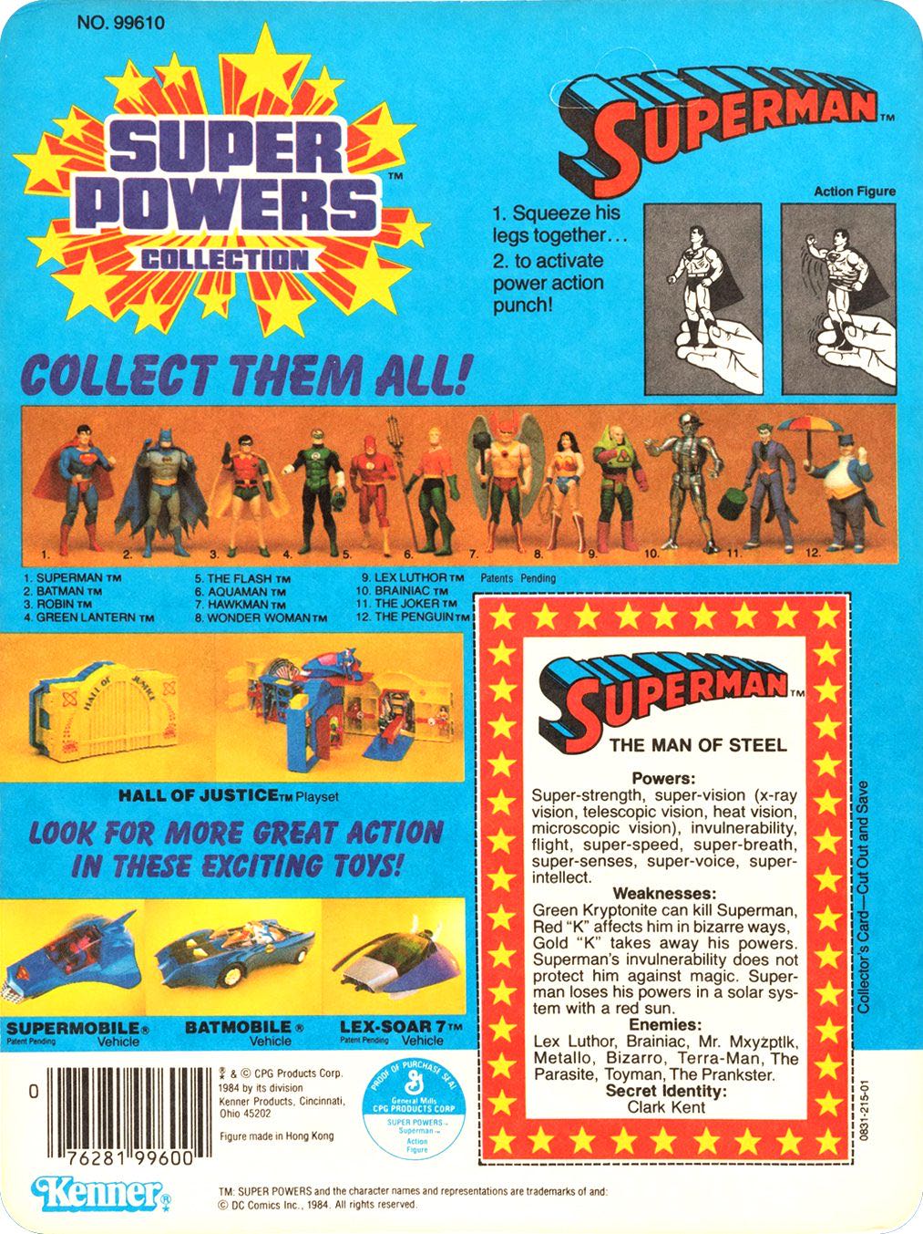 Superman - Kenner (Super Powers collection) action figure collectible [Barcode 076281996004] - Main Image 3