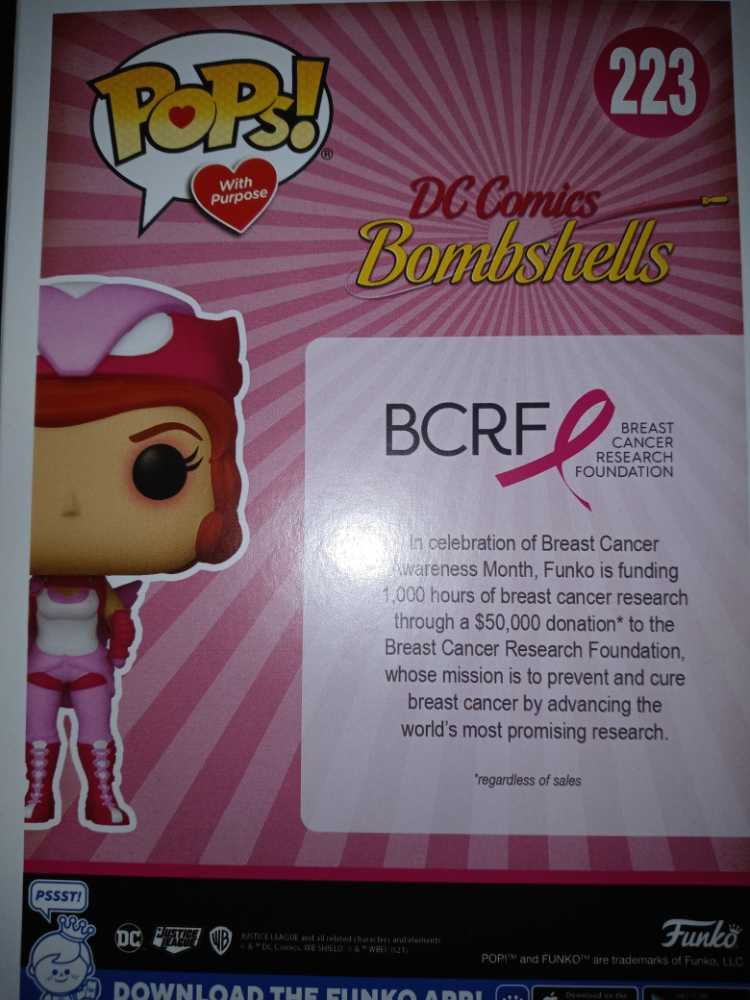 Hawkgirl -Breast Cancer Awareness Research 2021 - Funko (DC Comics Bombshells Breast Cancer Awareness) action figure collectible [Barcode 889698585019] - Main Image 2