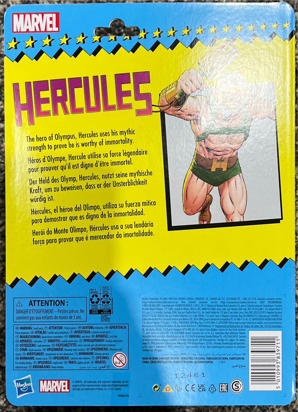 Marvel Legends - Vintage Series - Hercules - Hasbro (Marvel Legends Vintage Series) action figure collectible [Barcode 5010993839711] - Main Image 3