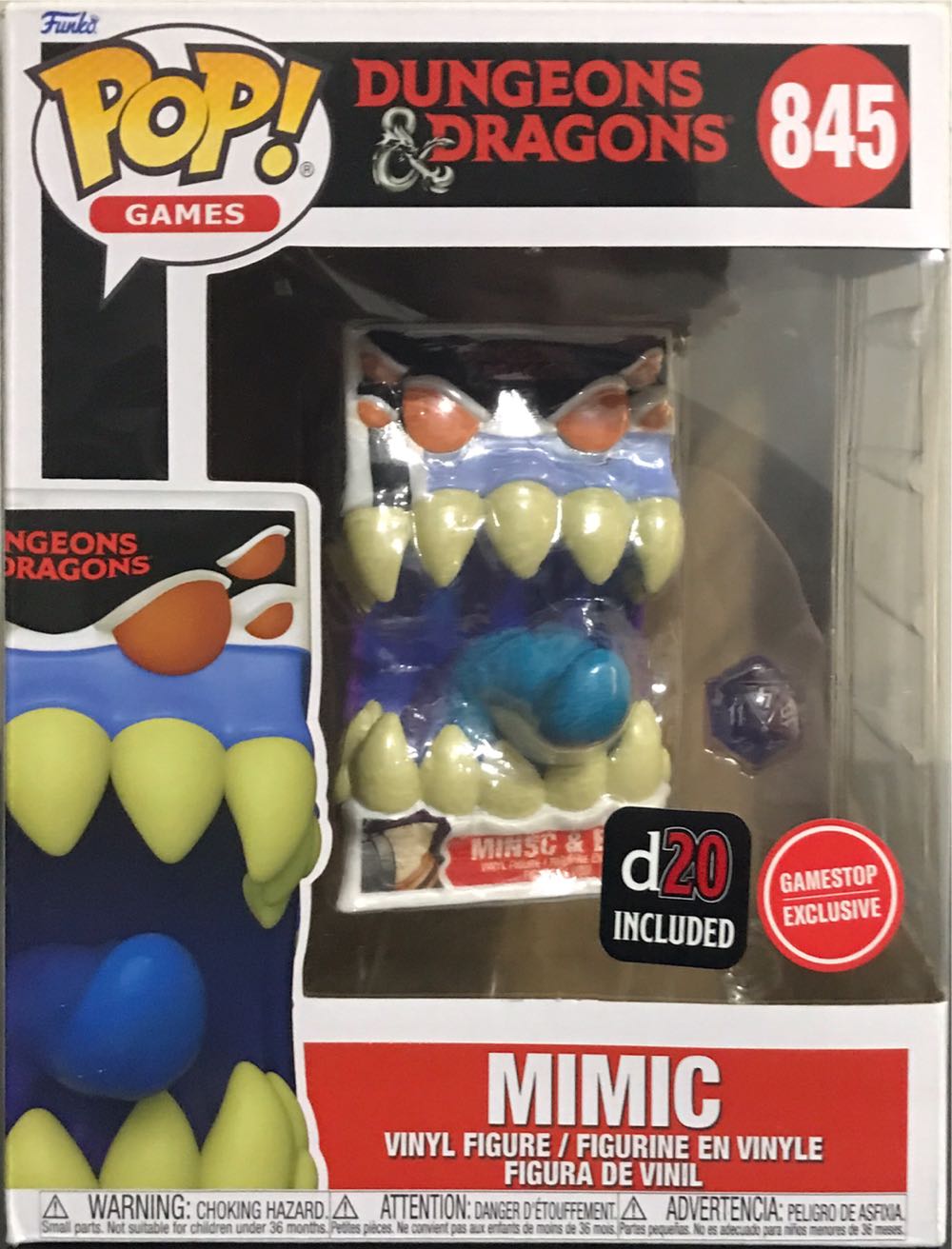 Dungeons & Dragons 845 Mimic GameStop Exclusive 6” & D20 #845 - Funko (Funko Pops (jumbo)) action figure collectible [Barcode 889698564649] - Main Image 2