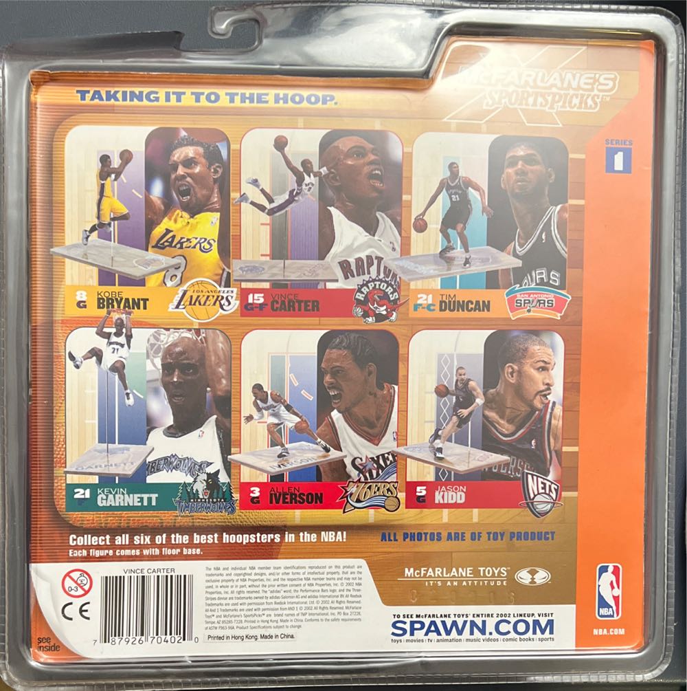 Mcfarlane NBA Toronto Raptors Vince Carter - McFarlane (Basketball) action figure collectible [Barcode 787926704020] - Main Image 2