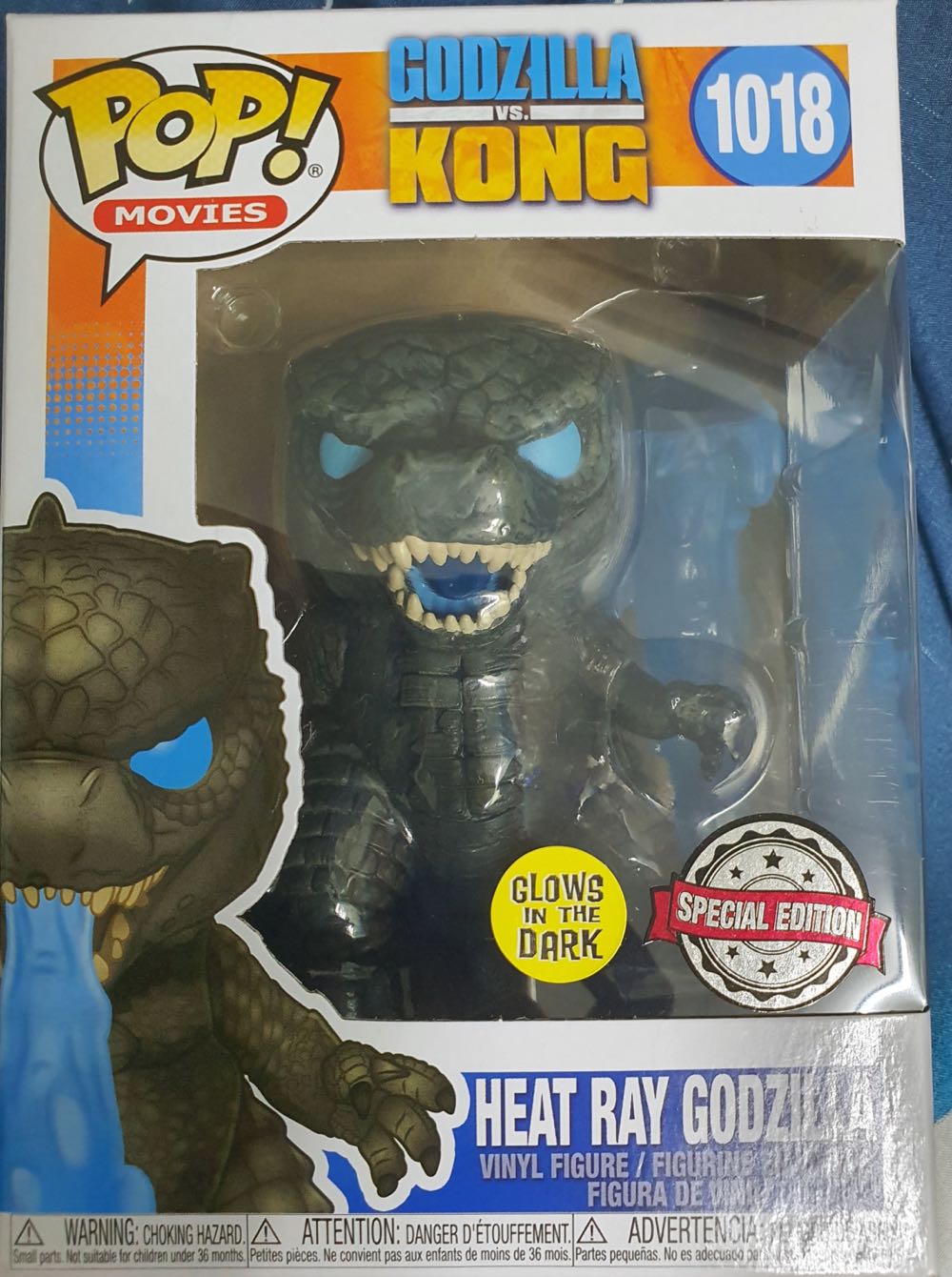 Godzilla Vs Kong # 1018 : Pop! Movies Heat Ray Godzilla Glow In The Dark Special Edition - Funko action figure collectible [Barcode 889698520751] - Main Image 3