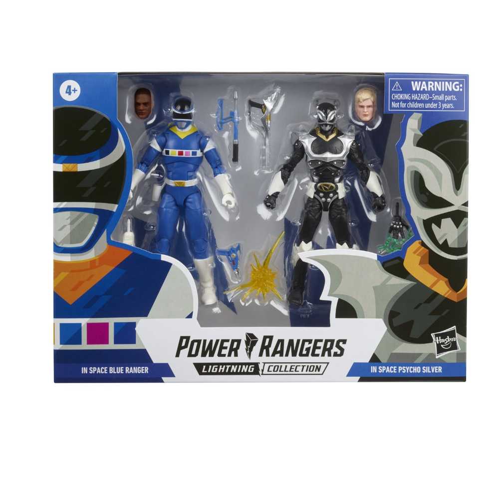 Mighty Morphin Power Rangers Lightning Collection In Space Blue Ranger & In Space Psycho Silver - Hasbro (Power Rangers Lightning Collection) action figure collectible [Barcode 5010993821891] - Main Image 3
