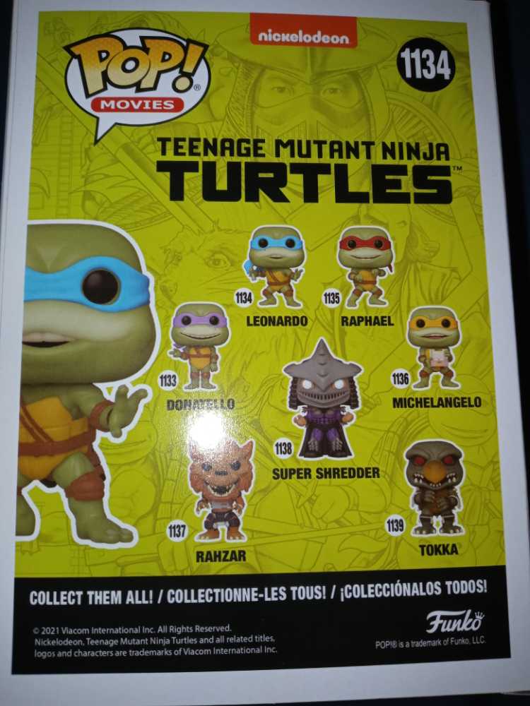 #1134  Funko Pop! Movies: Teenage Mutant Ninja Turtles: Secret Of The Ooze #1134 Leonardo - Funko Pop! Movies (Teenage Mutant Ninja Turtles) action figure collectible [Barcode 889698561617] - Main Image 2
