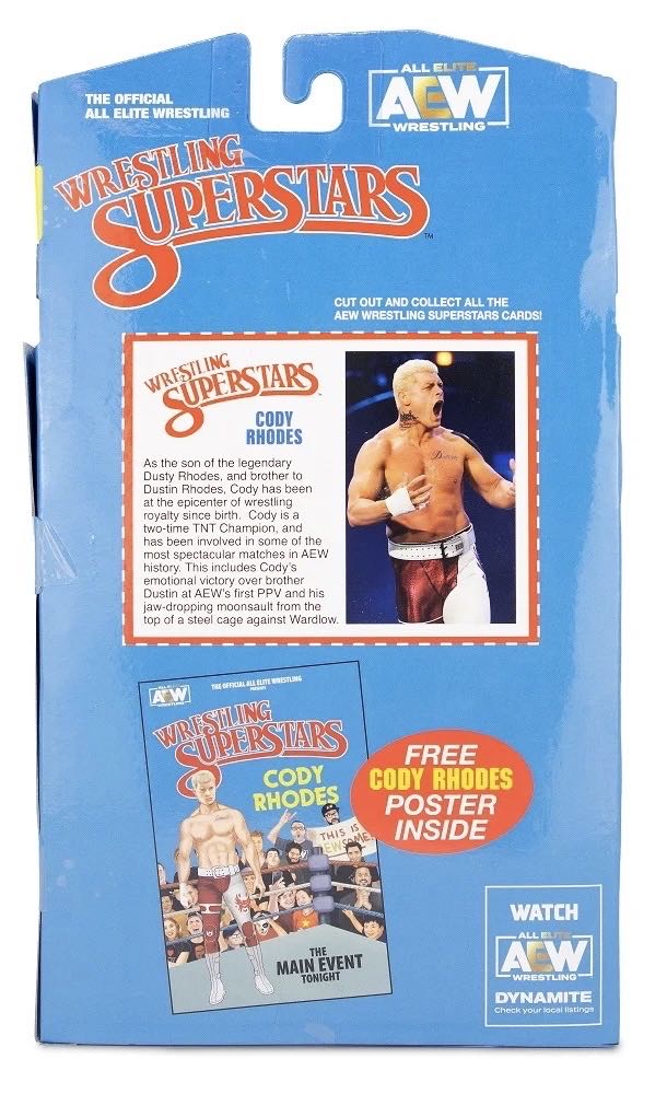 Cody Rhodes - AEW - Jazwares LJN (Red Pants) - Jazwares LLC (AEW) action figure collectible [Barcode 191726416487] - Main Image 3