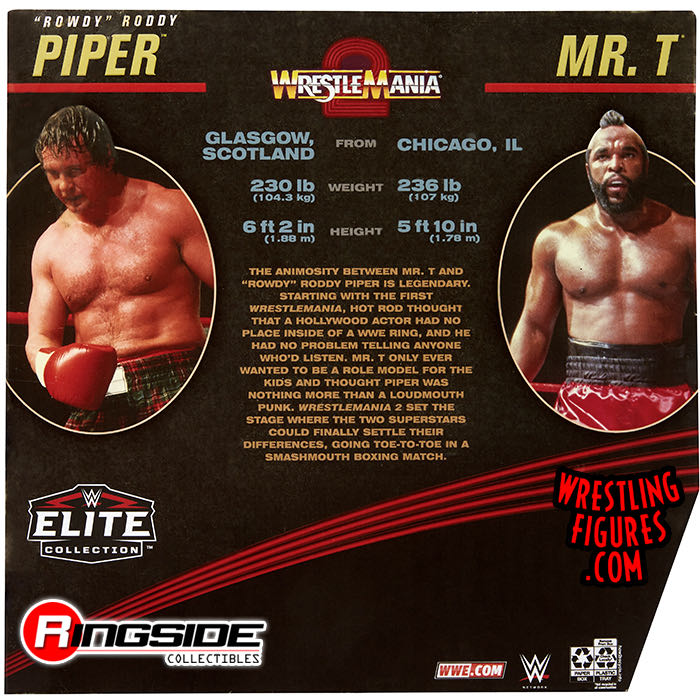 “Rowdy” Roddy Piper Vs. Mr. T - Mattel WWE (WWE Elite Collection 2 Packs) action figure collectible - Main Image 4
