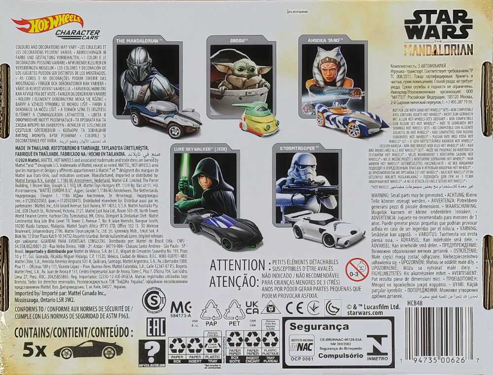 Hot Wheels Star Wars 5 pack Mandalorian Character MANDO - Hot Wheels from Mattel (Star Wars Hot Wheels) action figure collectible [Barcode 194735006267] - Main Image 2