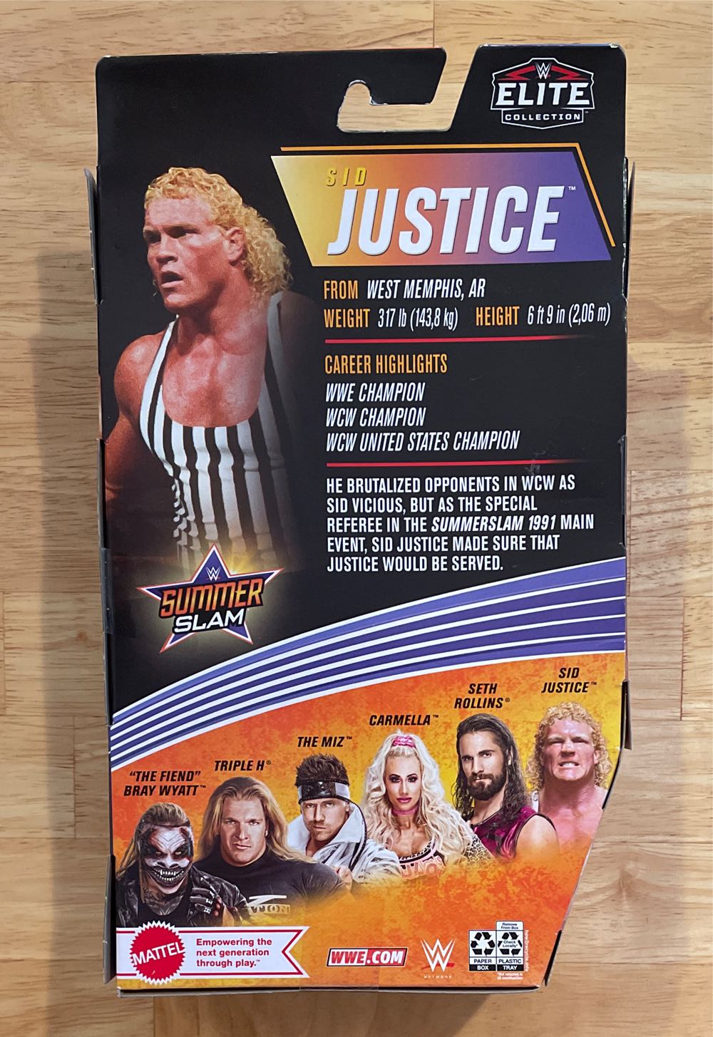 SID JUSTICE Elite 86 ( Dark Hair ) - Mattel Wwe (WWE Mattel Elite Series 86 Summer Slam 2021) action figure collectible [Barcode 887961982336] - Main Image 2