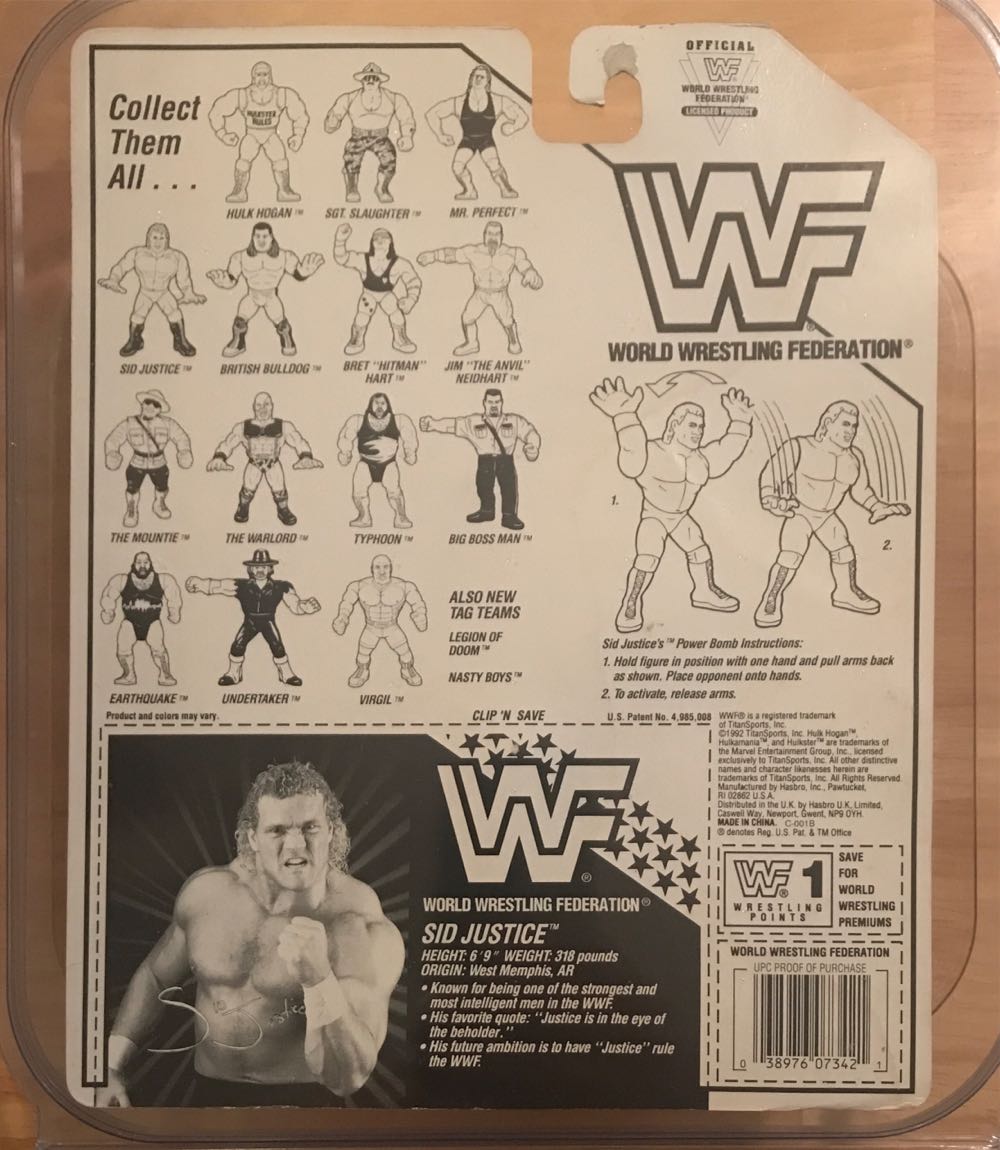 Sid Justice - WWF Hasbro (WWF Hasbro Series 5) action figure collectible [Barcode 038976073421] - Main Image 2