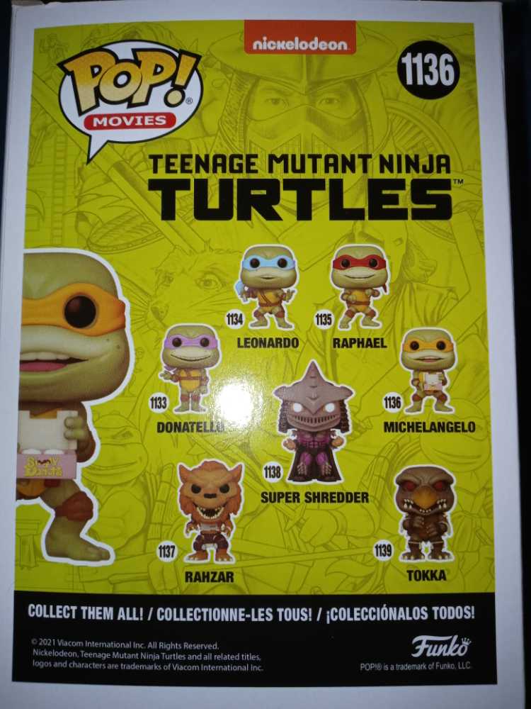 #1136  Funko Pop! Movies: Teenage Mutant Ninja Turtles: Secret Of The Ooze #1136 Michaelangelo - Funko Pop! Movies (Teenage Mutant Ninja Turtles) action figure collectible [Barcode 889698561624] - Main Image 2
