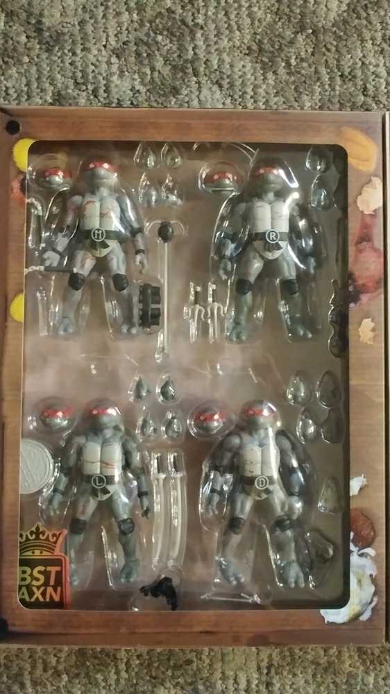 TMNT The Loyal Subjects - Battle Damage Teenage Mutant Ninja Turtles Pizza Box 4-Pack - The Loyal Subjects/BST AXN (Teenage Mutant Ninja Turtles) action figure collectible [Barcode 850031460379] - Main Image 3