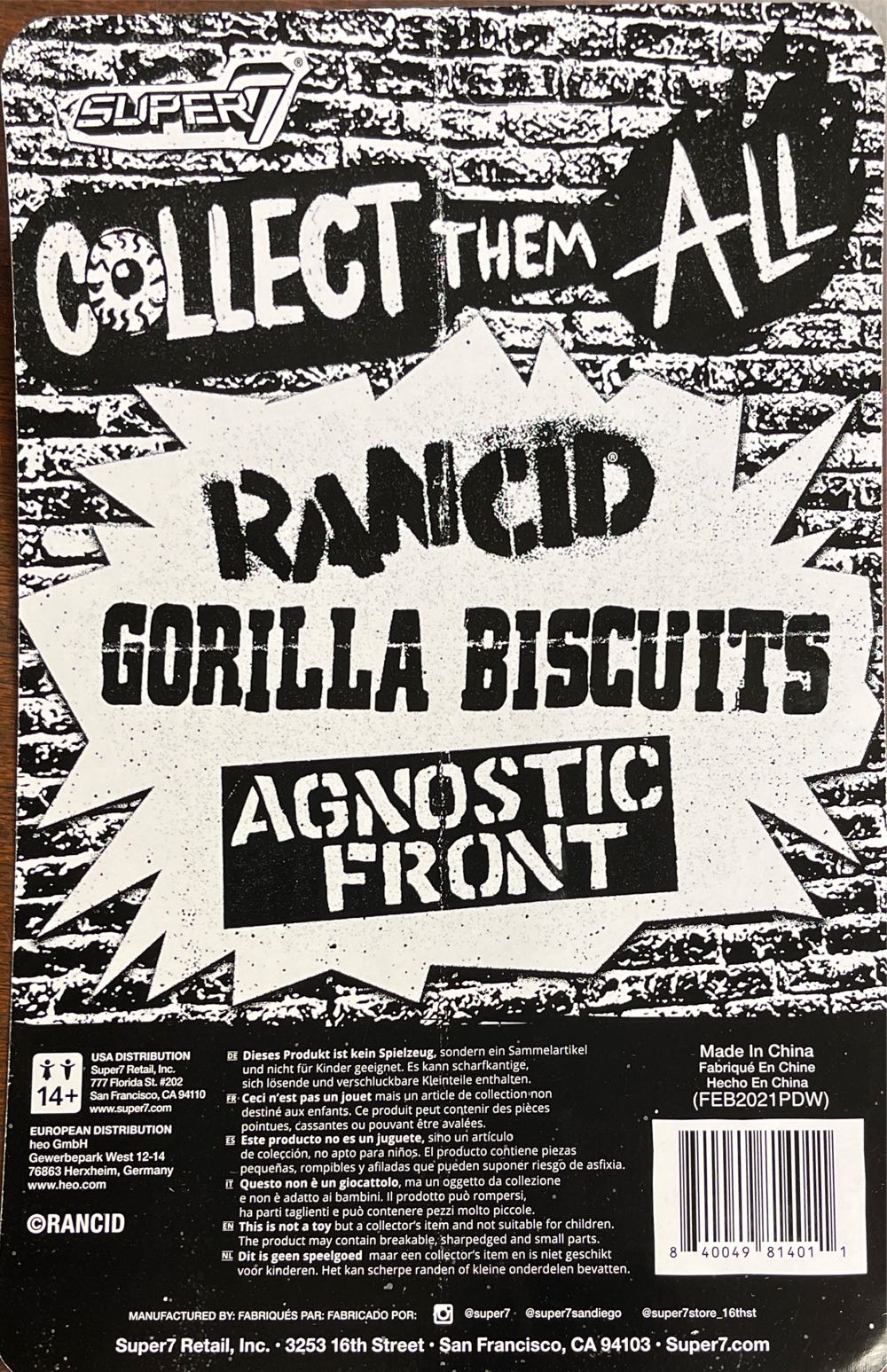 Skeletim (Wolf Head) - Super 7 / ReAction Figures (Rancid ReAction Figures) action figure collectible [Barcode 840049814011] - Main Image 2