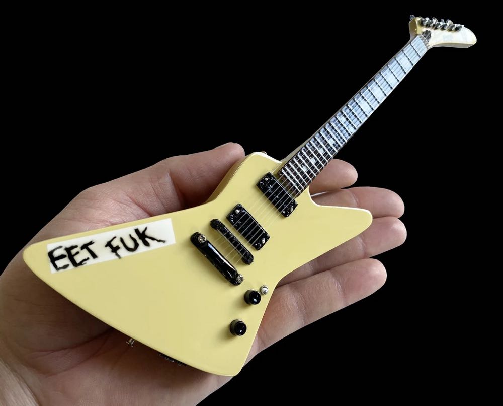 James Hetfield’s ESP Explorer “eet fuk” - Axe Heaven (1:4 Guitars) action figure collectible - Main Image 1