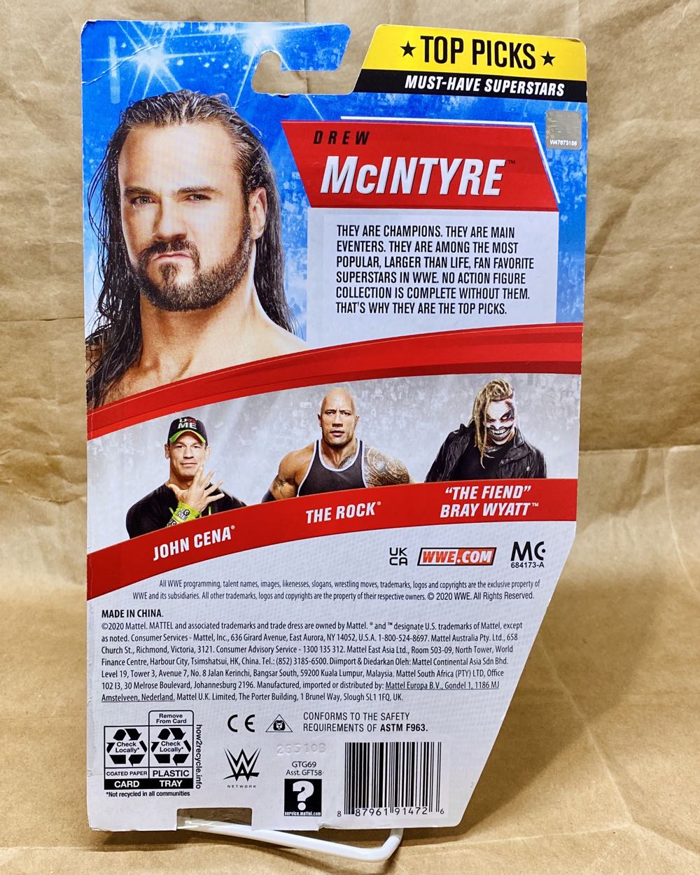 Wwe Mattel Top Picks Drew Mcintyre Action Figure 6 In Posable Collectible And Gift For Ages 6 Years Old And Up Multi Gtg69  action figure collectible [Barcode 887961914726] - Main Image 2