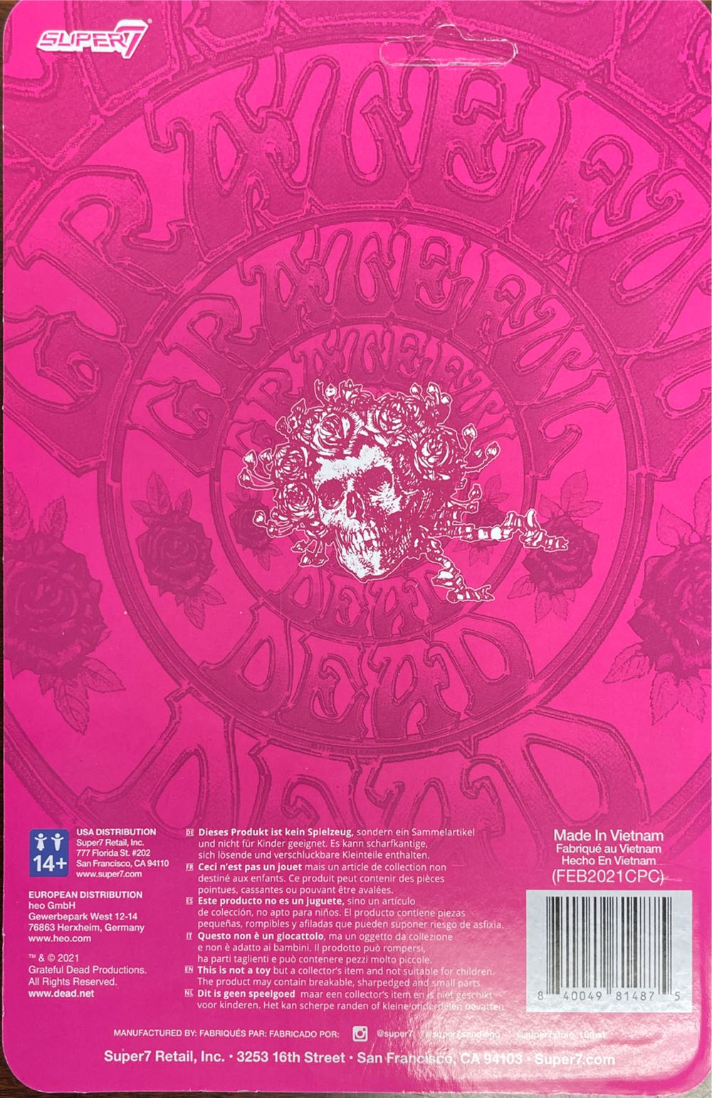 Grateful Dead Reaction Wave 1 Bertha Glow - Super 7 action figure collectible [Barcode 840049814875] - Main Image 2