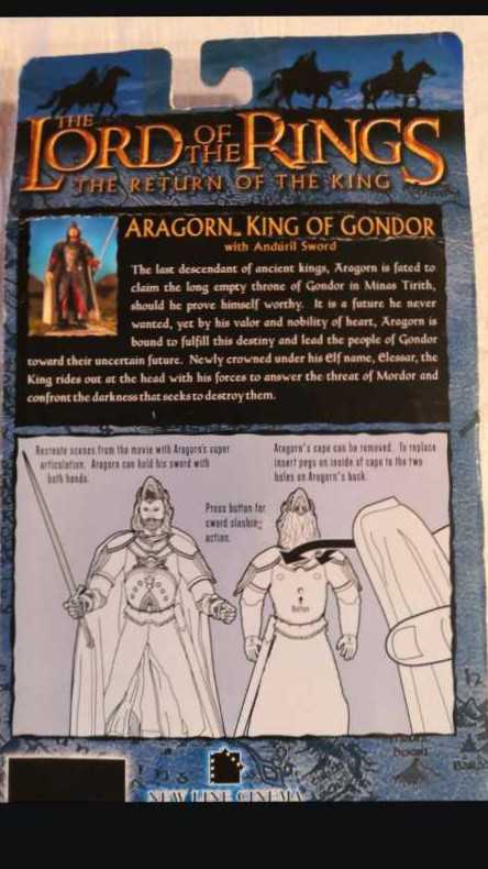 Lord Of The Rings return Of the king Aragorn King of Gondor - Toy Biz (Lord Of The Rings) action figure collectible [Barcode 035112815068] - Main Image 3