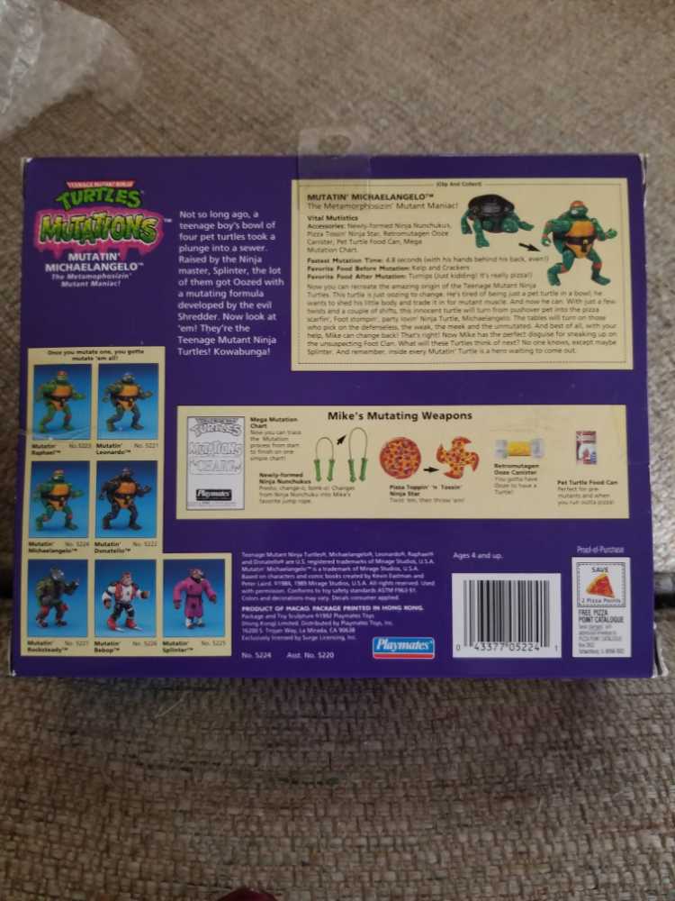 Mutatin’ Michaelangelo - Playmates Toys (Teenage Mutant Ninja Turtles (1992)) action figure collectible [Barcode 043377052241] - Main Image 3