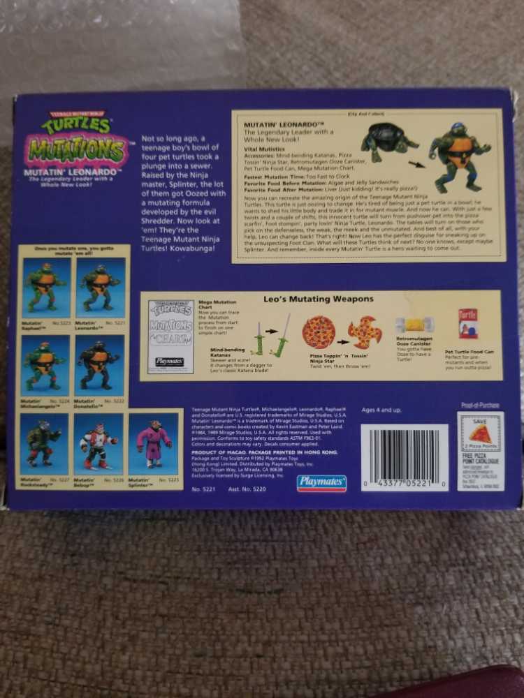 Mutatin’ Leonardo - Playmates Toys (Teenage Mutant Ninja Turtles (1992)) action figure collectible [Barcode 043377052210] - Main Image 3