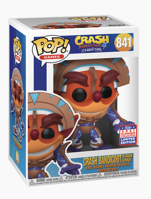 Crash Bandicoot In Mask Armor (Crash Bandicoot 4 Its About Time) 841 Summer Convention 2021 - Funko action figure collectible [Barcode 889698559232] - Main Image 2