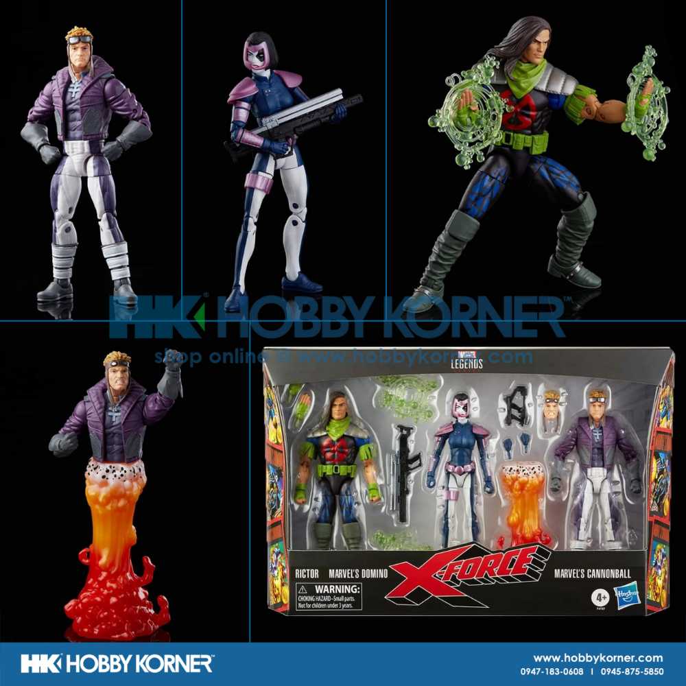X-Force 6” Domino Cannonball Rictor 3 Pack - Hasbro (Marvel Legends Deluxe Series) action figure collectible [Barcode 5010993921263] - Main Image 3