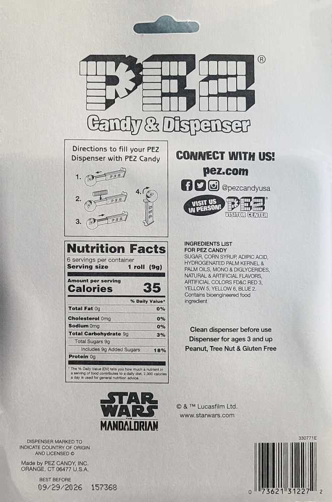 Star Wars PEZ: The Mandalorian - Din Djarin & Grogu Clips MANDO - PEZ Candy Company (Star Wars The Mandalorian) action figure collectible [Barcode 073621312272] - Main Image 2