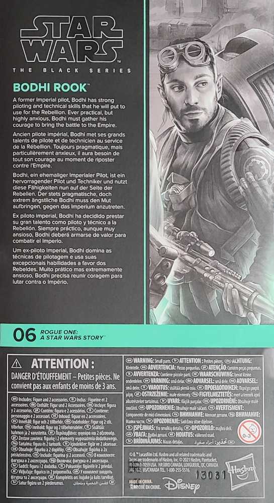 Black Series : Rogue One #06 Bodhi Rook - Disney / Hasbro (Black Series 6” Rogue One 2020- 2024) action figure collectible [Barcode 5010993905072] - Main Image 2