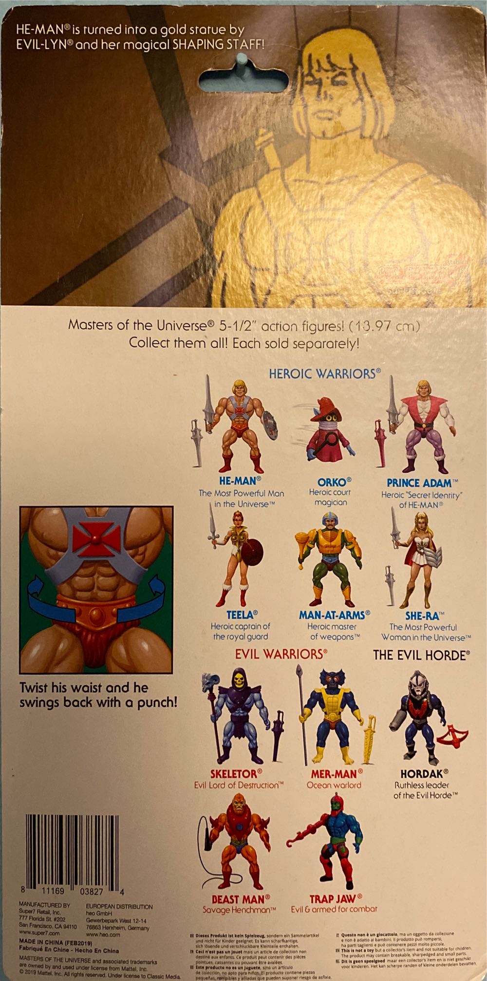 He-Man (Gold Statue) - Super7 (Masters Of The Universe) action figure collectible [Barcode 811169038274] - Main Image 2