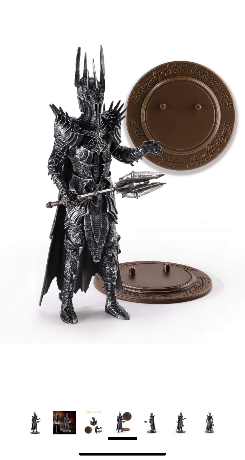 Lord Of The Rings Sauron - Bendyfigs (Lord Of The Rings Motian picture Trilogy) action figure collectible [Barcode 849421007386] - Main Image 4