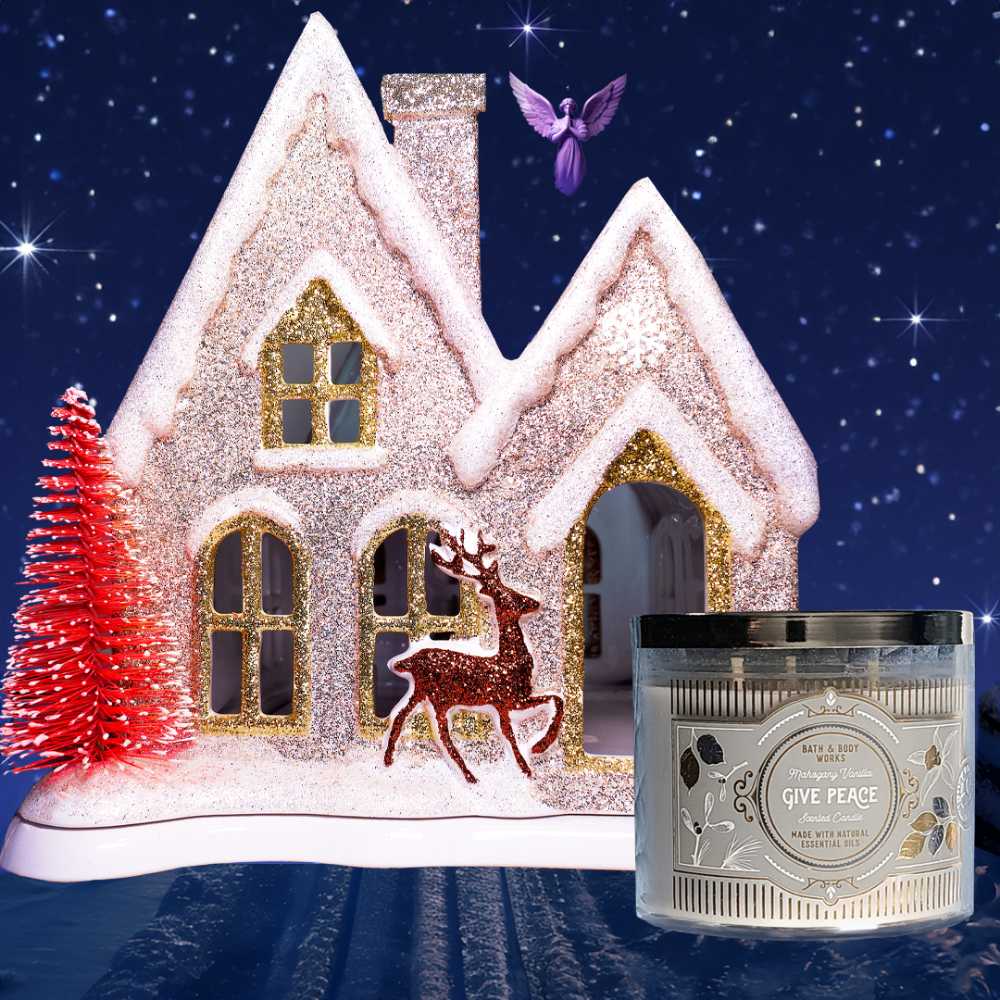 CANDLE: Christmas Bath & Bodyworks Mahogany Vanilla  - Give Peace 2021 - Bath & Bodyworks Candle (Christmas Candle) action figure collectible [Barcode 667555785419] - Main Image 4