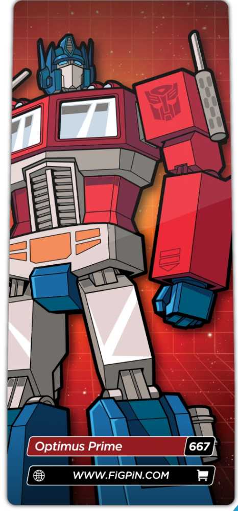 Optimus Prime (667) - FigPin (FiGPiN: Transformers) action figure collectible [Barcode 810021536293] - Main Image 2