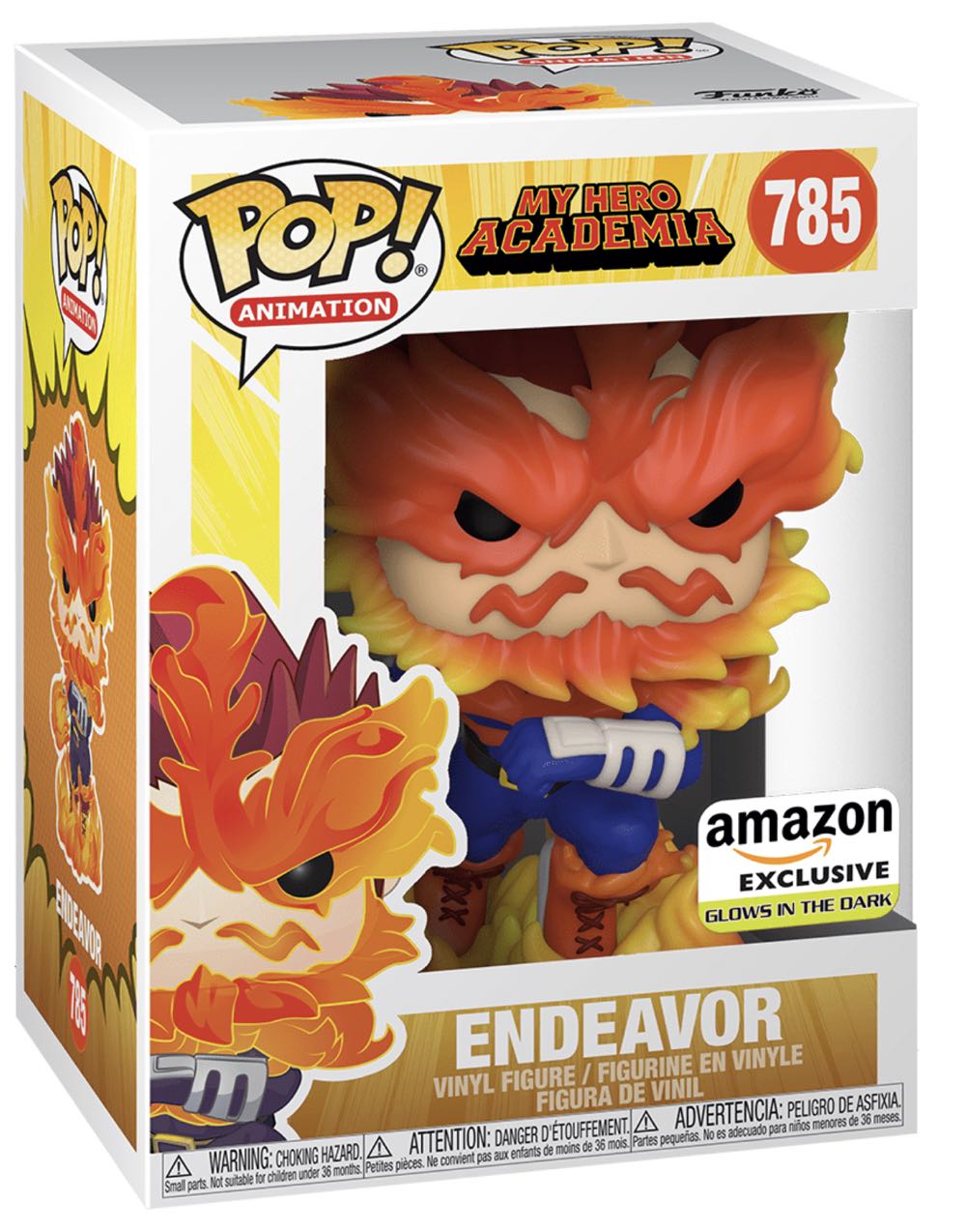Endeavor (My Hero Academia) 785 Amazon Exclusive/ Glows In The Dark  action figure collectible [Barcode 889698496728] - Main Image 2