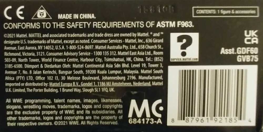 Colonel Mustafa - Elite Legends Collectors Edition - Mattel Wwe (Wwe Elite) action figure collectible [Barcode 887961921854] - Main Image 3