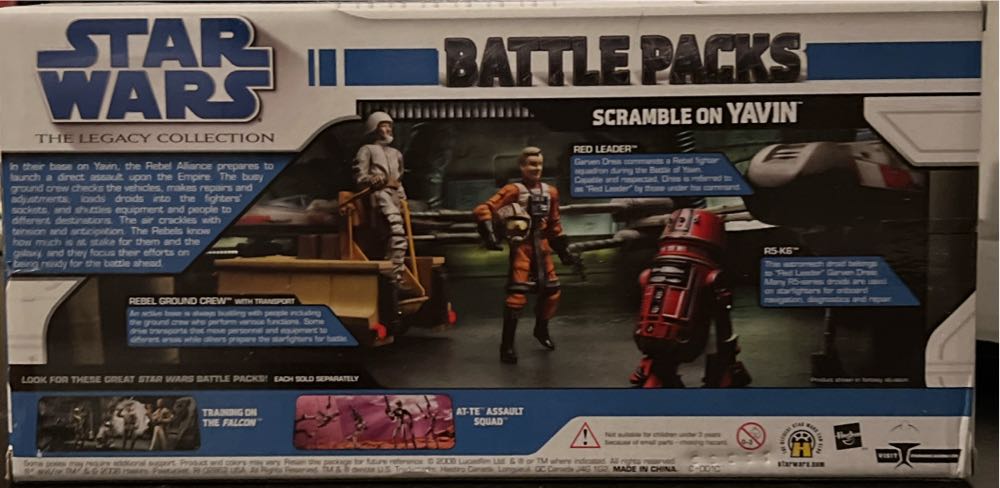 Scramble on Yavin Battle 4-Pack (R5-K6, Red Leader & Rebel Ground Crew w/ Transport) - Hasbro (Star Wars: A New Hope) action figure collectible [Barcode 653569330646] - Main Image 2