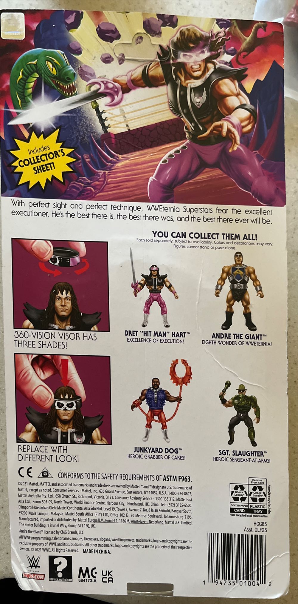 Bret “Hit Man” Hart MOTU - Mattel (WWE) action figure collectible [Barcode 194735010042] - Main Image 2