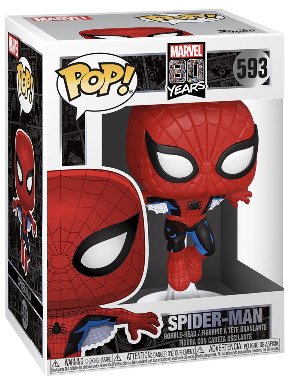 Spider-Man Marvel 80 Years  Funko Pop # 593 - Funko Pop! action figure collectible [Barcode 889698469524] - Main Image 2
