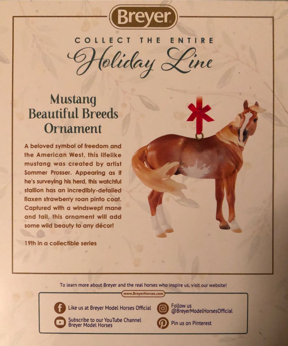 Breyer Horses Christmas Ornament Beautiful Breeds Mustang - Breyer Animal Creations (Christmas) action figure collectible [Barcode 019756705213] - Main Image 2
