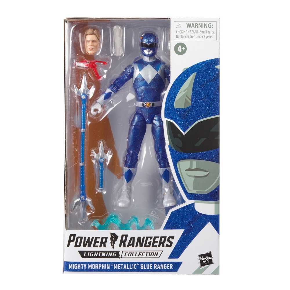 Mighty Morphin Metallic Armor Blue Ranger - Hasbro (Lightning Collection) action figure collectible [Barcode 5010993855179] - Main Image 2