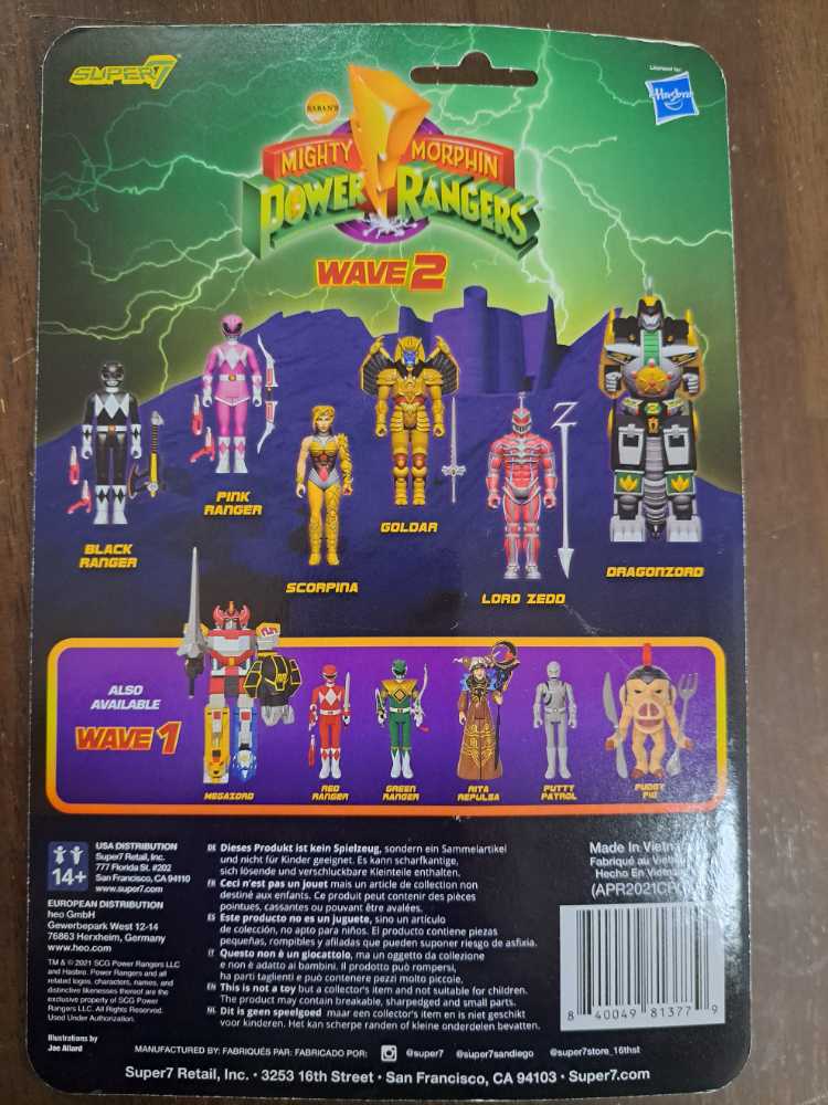 Pink Ranger (ReAction) - Super7 (Mighty Morphin Power Rangers) action figure collectible [Barcode 840049813779] - Main Image 2