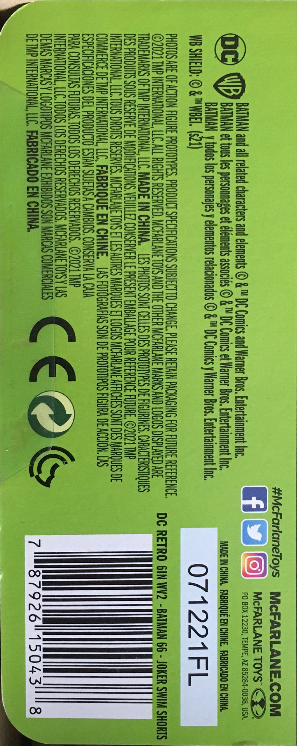 The Joker In Swim Shorts - McFarlane Toys (DC Retro) (Batman Classic TV Series) action figure collectible [Barcode 787926150438] - Main Image 4