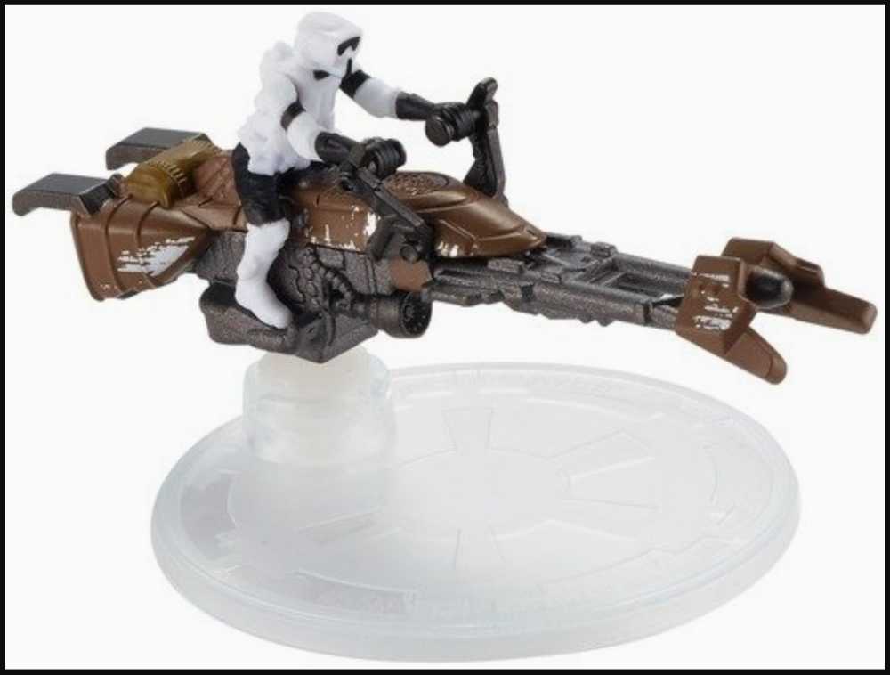 Hot Wheels Star Wars Vehicle The Mandalorian  Speeder  Bike White Card MANDO - Hot Wheels from Mattel (Star Wars Hot Wheels) action figure collectible [Barcode 887961924503] - Main Image 3